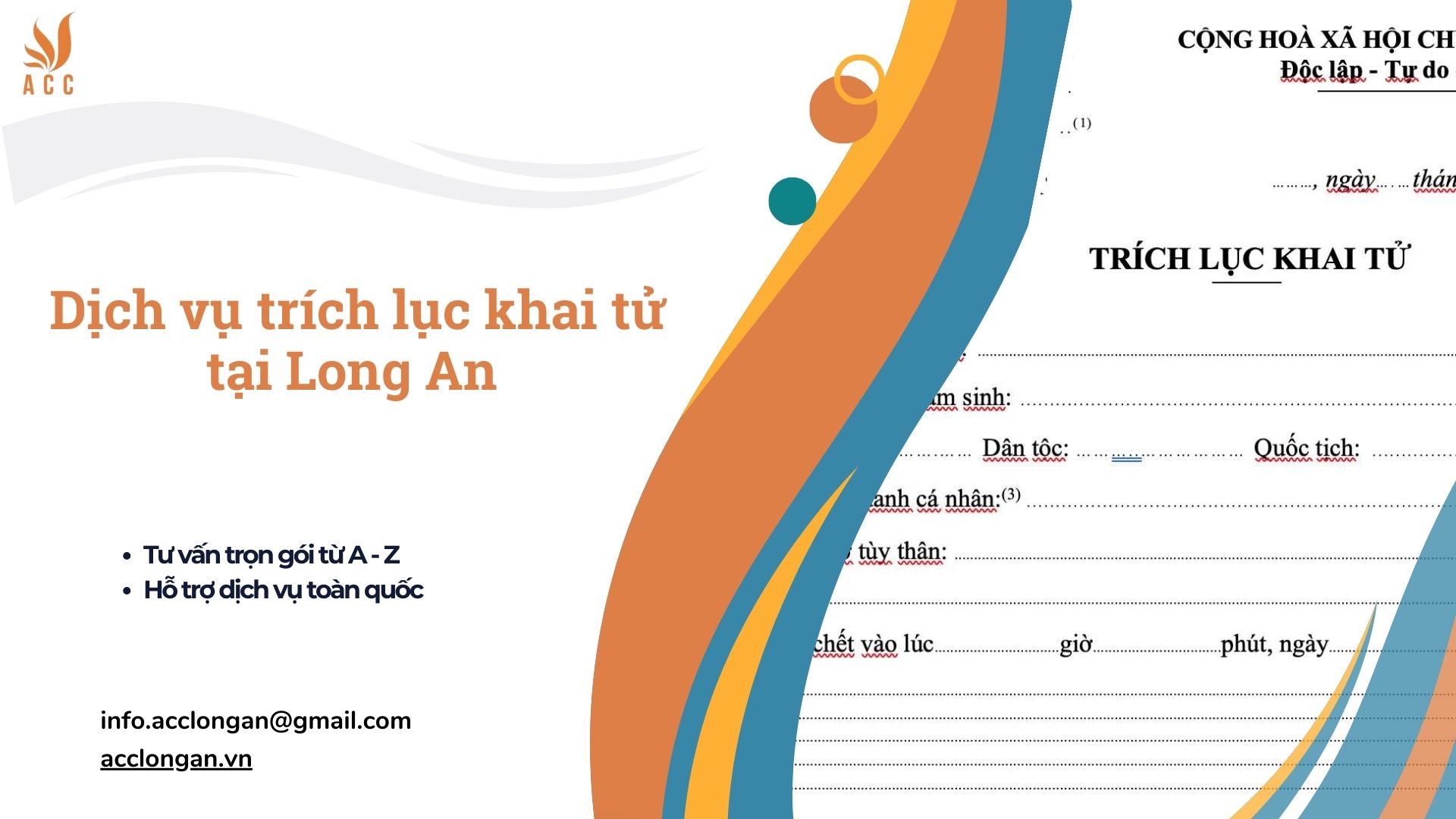 Dịch vụ trích lục khai tử tại Long An