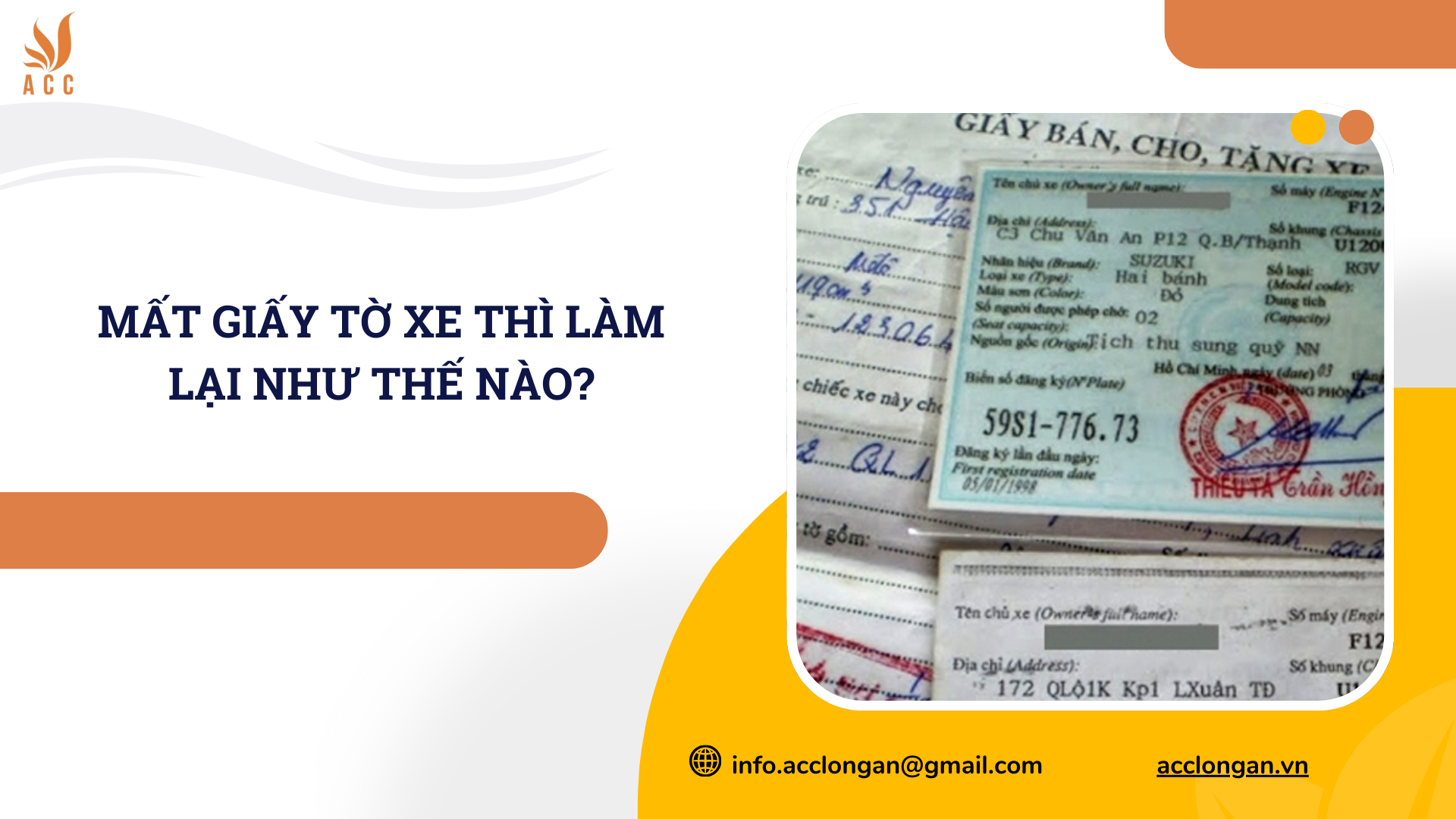 Mất giấy tờ xe thì làm lại như thế nào?