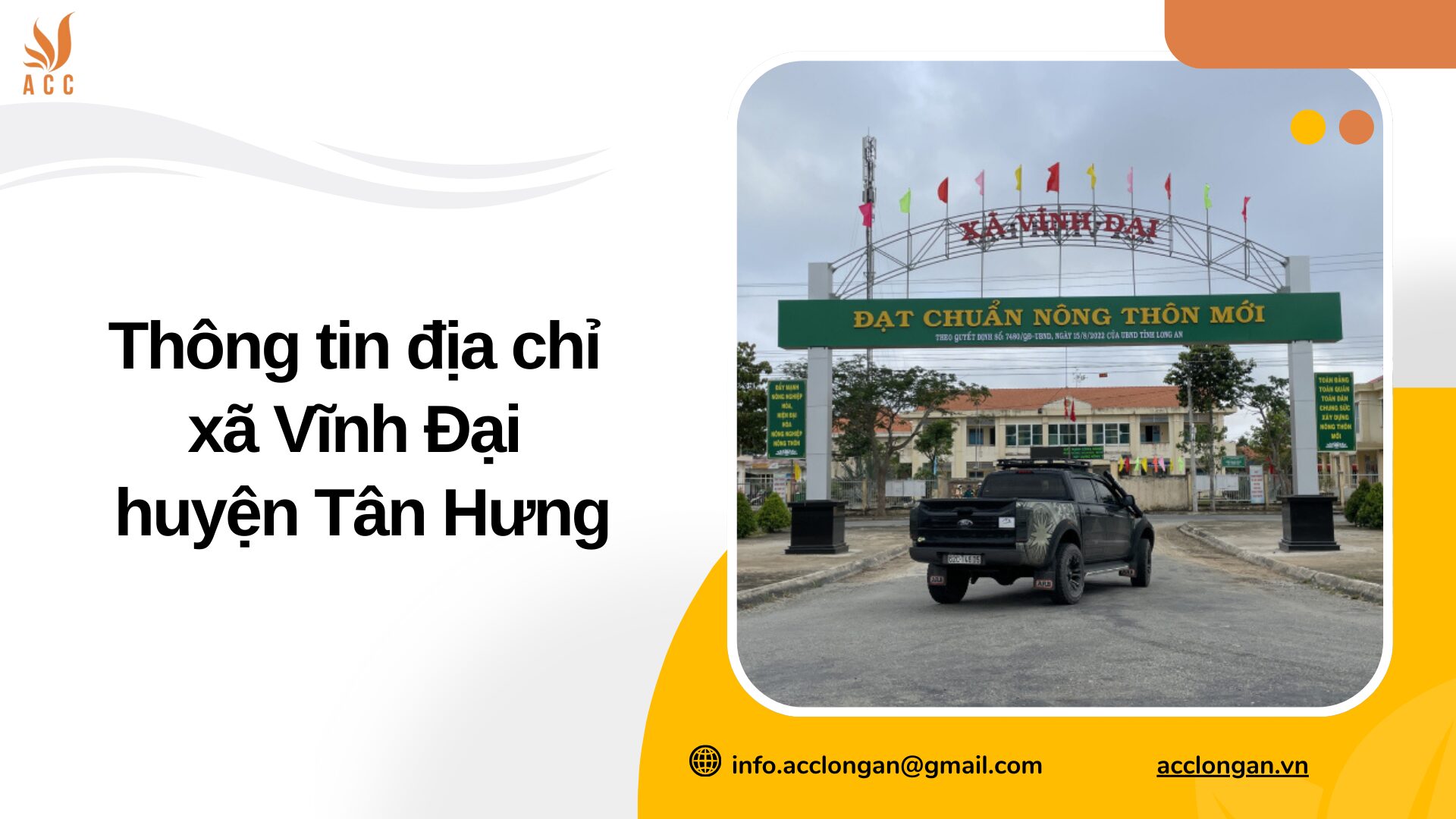 Thông tin địa chỉ xã Vĩnh Đại huyện Tân Hưng