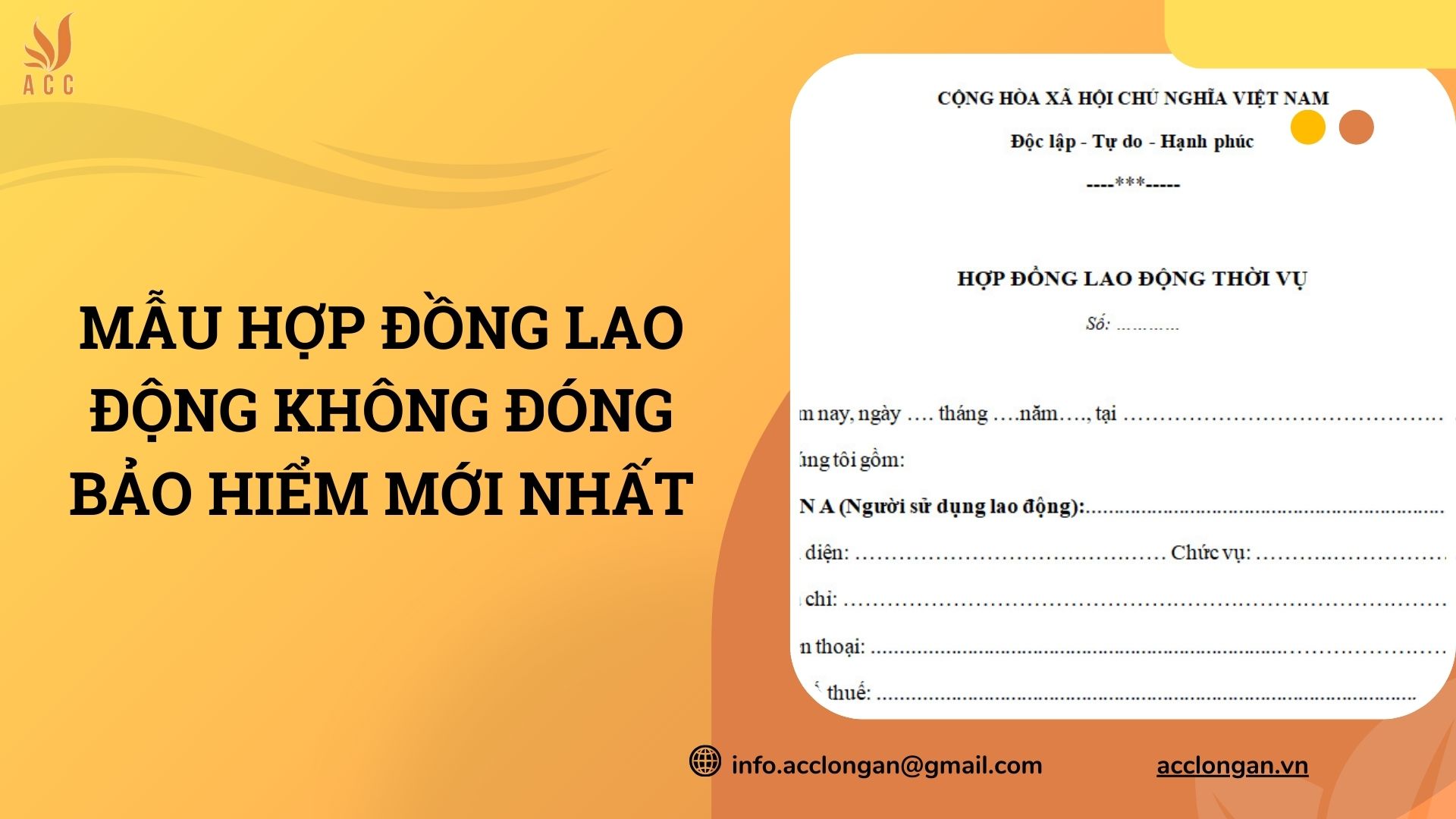 Mẫu hợp đồng lao động không đóng bảo hiểm mới nhất