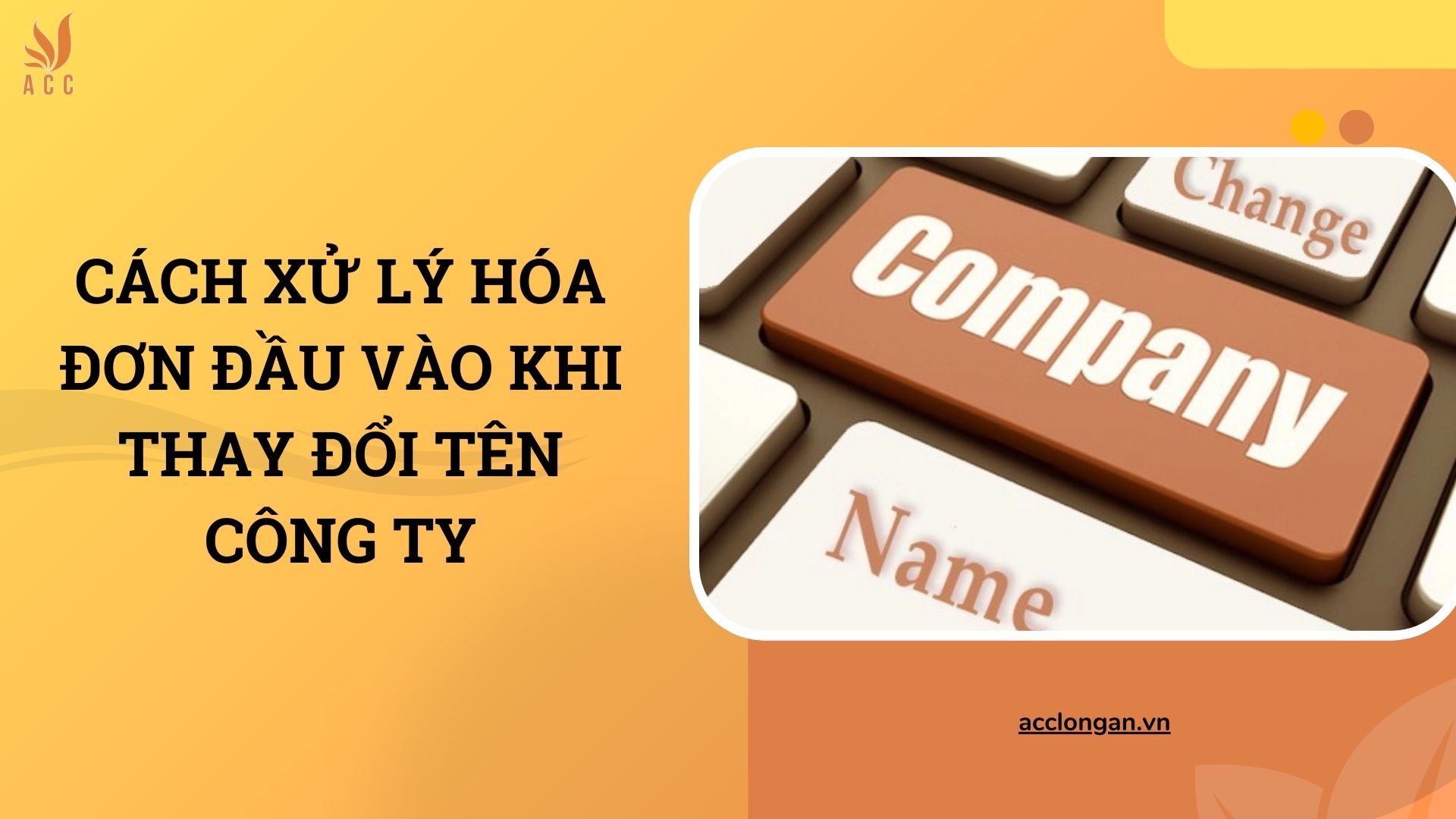 Cách xử lý hóa đơn đầu vào khi thay đổi tên công ty