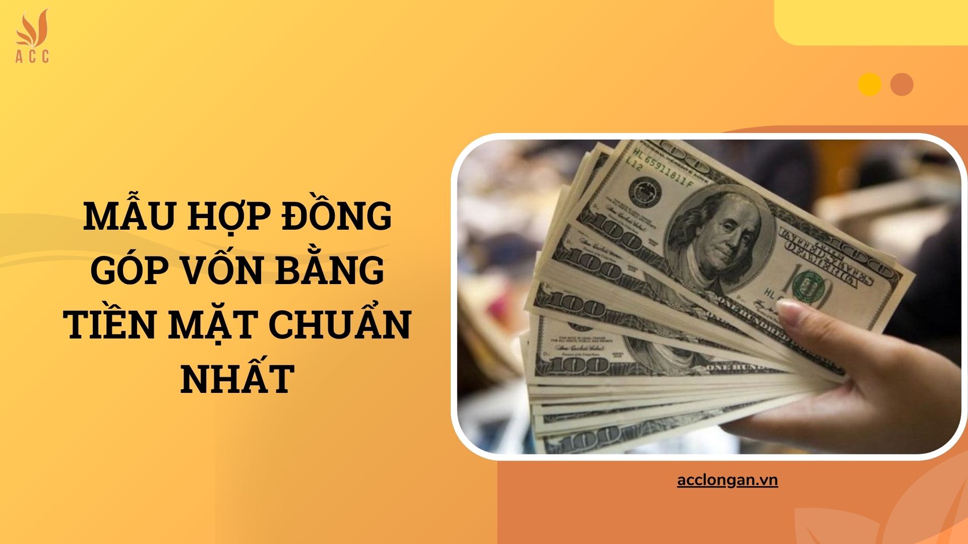 Mẫu hợp đồng góp vốn bằng tiền mặt chuẩn nhất