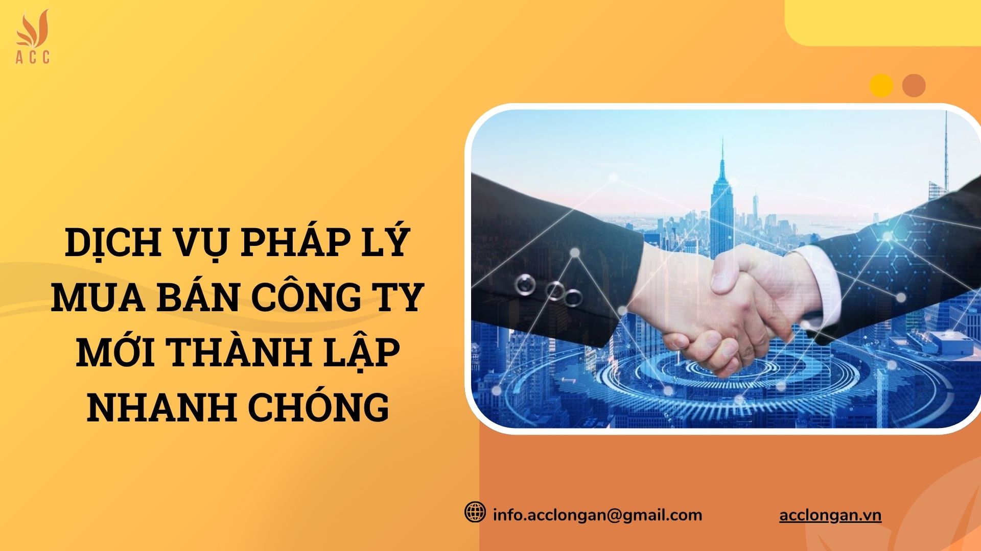 Dịch vụ pháp lý mua bán công ty mới thành lập nhanh chóng