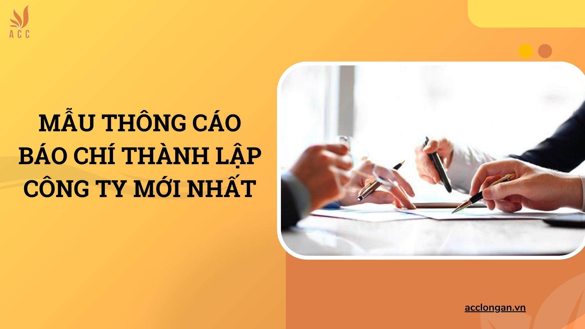 Mẫu thông cáo báo chí thành lập công ty mới nhất