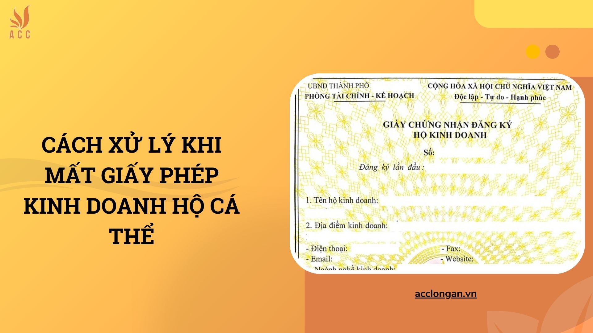 Cách xử lý khi mất giấy phép kinh doanh hộ cá thể