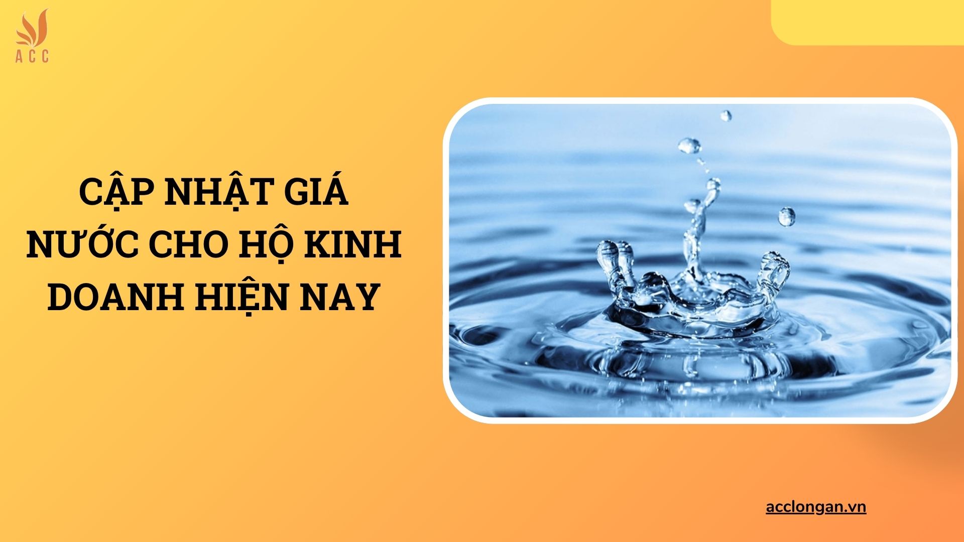 Cập nhật giá nước cho hộ kinh doanh hiện nay