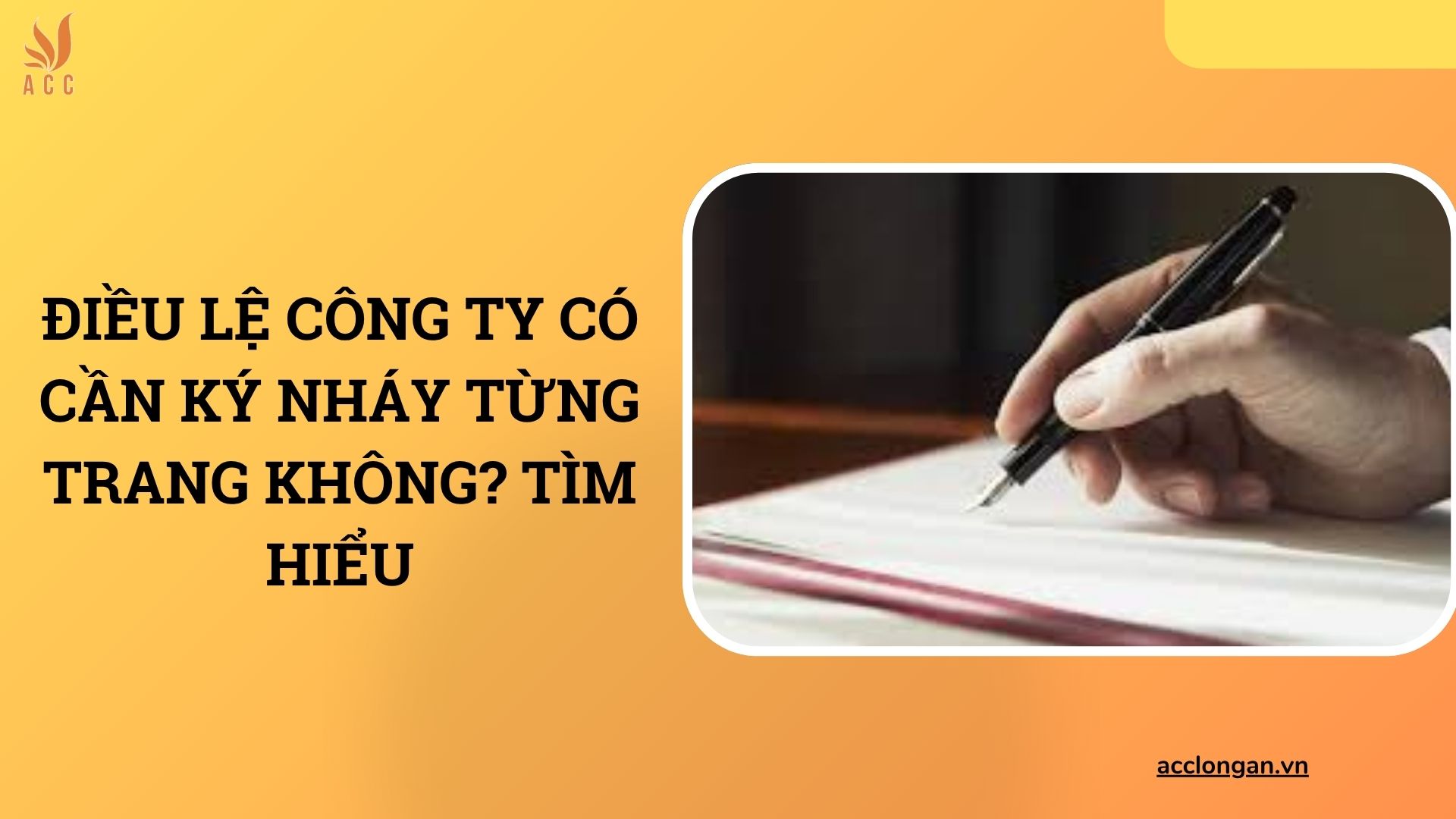 Điều lệ công ty có cần ký nháy từng trang không? Tìm hiểu