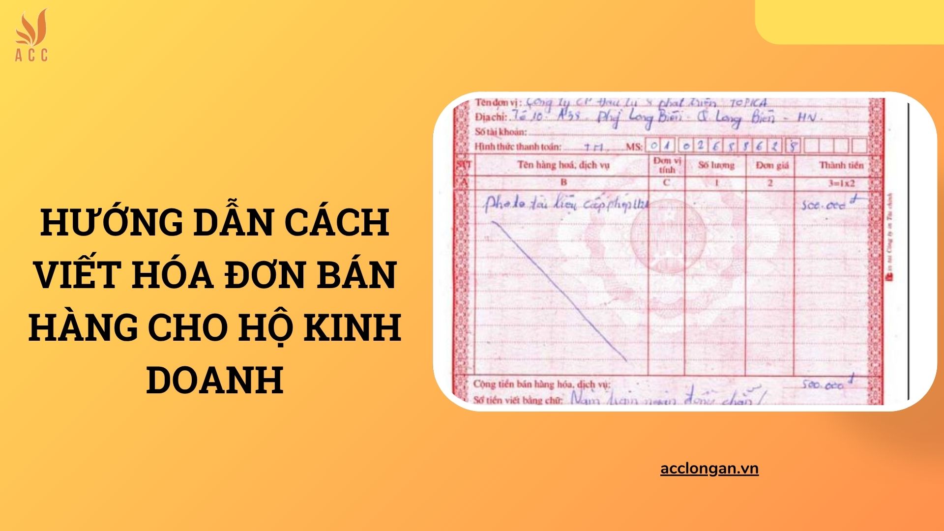 Hướng dẫn cách viết hóa đơn bán hàng cho hộ kinh doanh