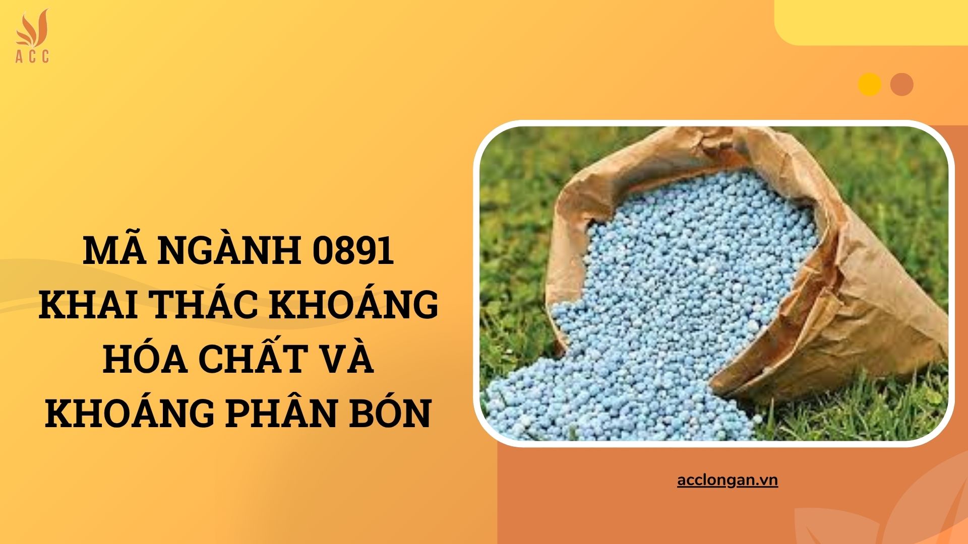 Mã ngành 0891 khai thác khoáng hóa chất và khoáng phân bón