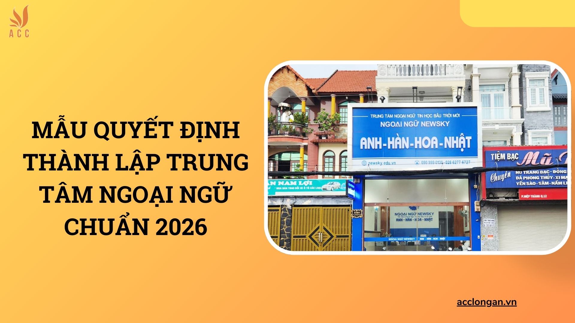 Mẫu quyết định thành lập trung tâm ngoại ngữ chuẩn 2026